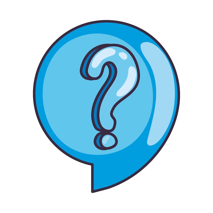 Vector Gratis speech bubble with interrogation sign blue illustration icon