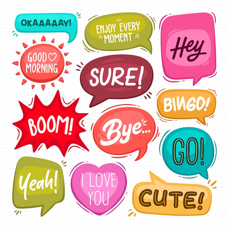 Vector Gratis speech bubbles hand drawn coloring  