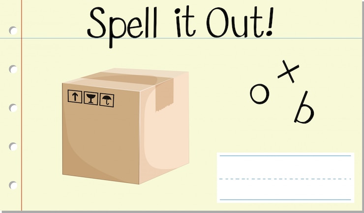 Vector Gratis spell english word box