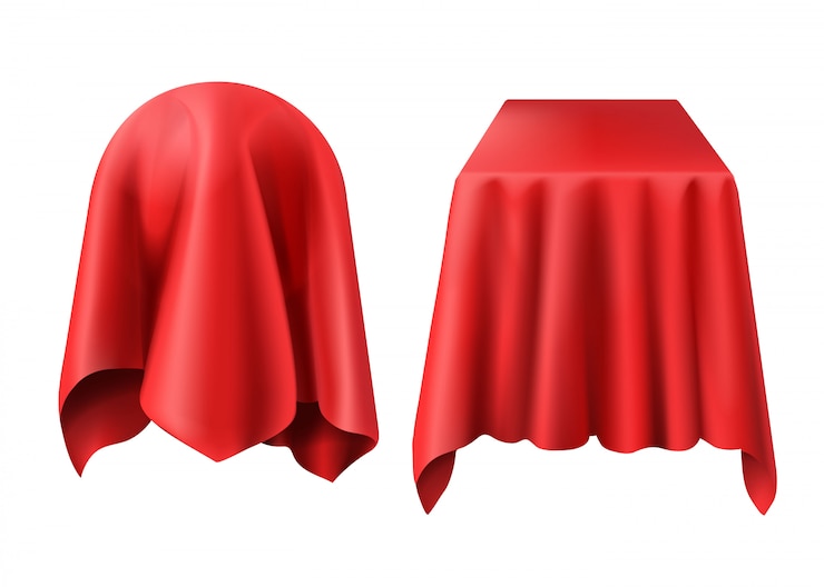 Vector Gratis sphere and box covered with red cloth