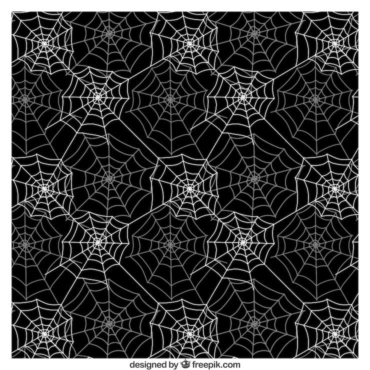 Vector Gratis spider web pattern in black and white colors