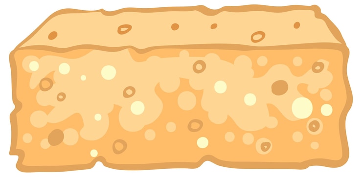 Vector Gratis sponge in cartoon style isolated on white background