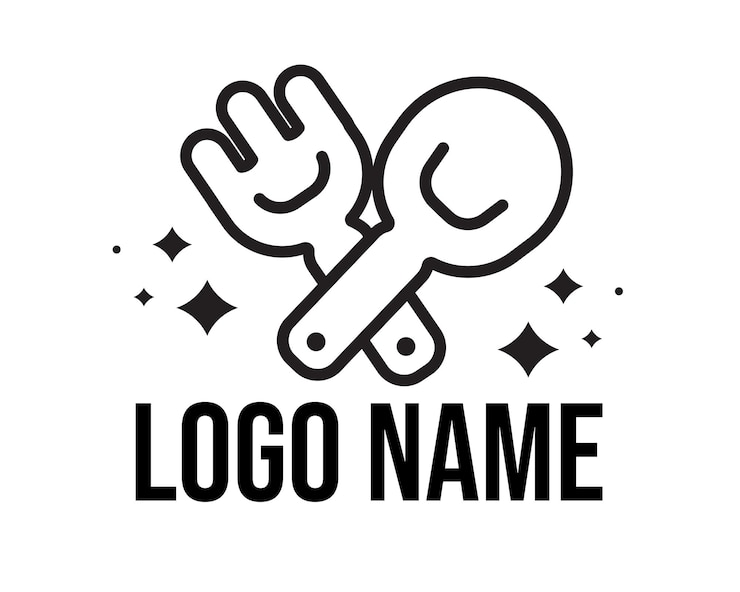 Vector Gratis spoon and fork food logo art illustration
