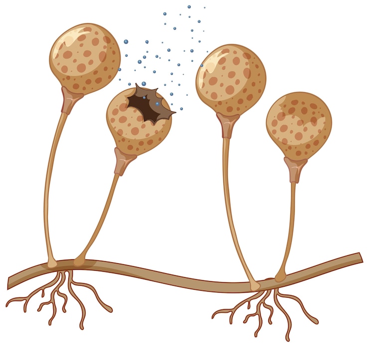 Vector Gratis spore jamur close up