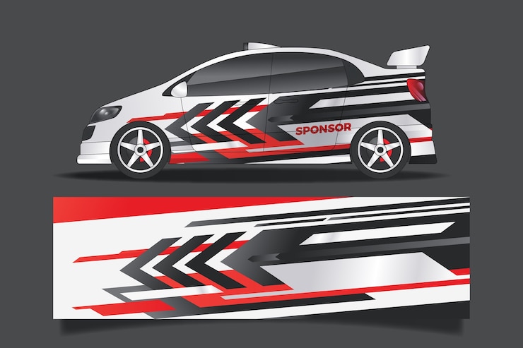 Vector Gratis sports car wrap design