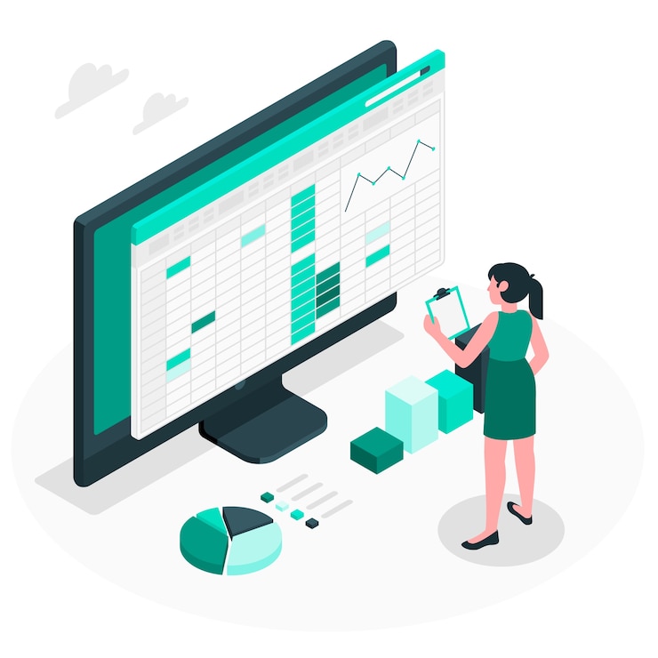 Vector Gratis spreadsheets concept illustration