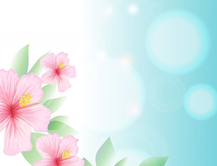 Vector Gratis spring and summer light blue sky and hibiscus