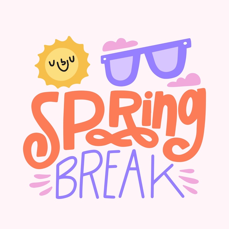 Vector Gratis spring break lettering concept