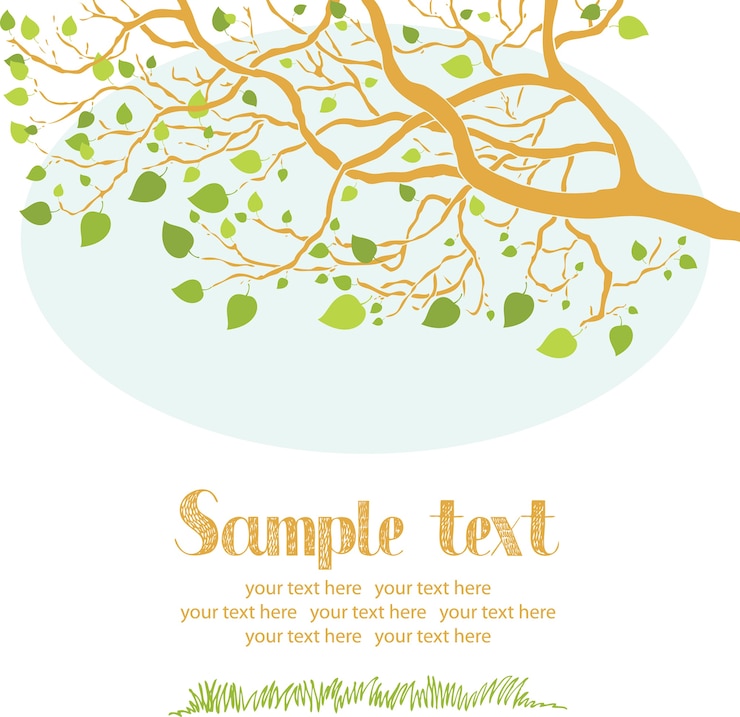 Vector Gratis spring tree card