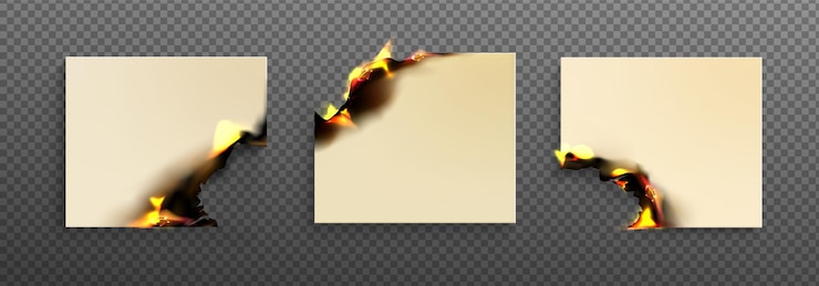 Vector Gratis square paper notes with burning angles vector