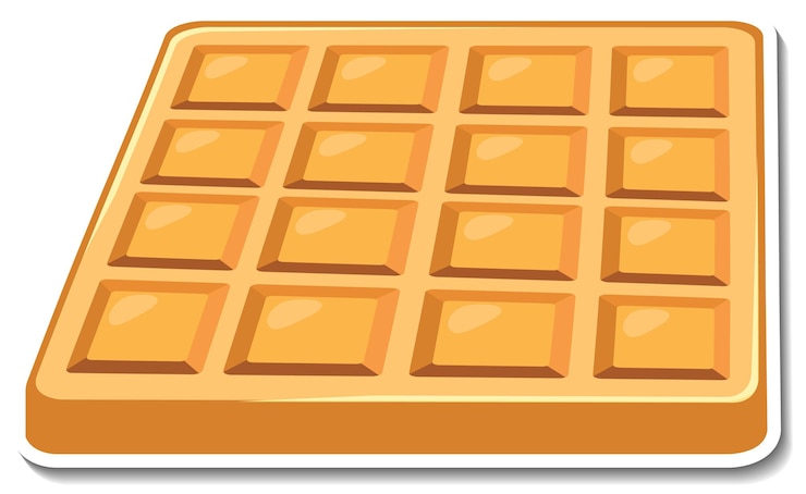 Vector Gratis square waffle sticker on white background