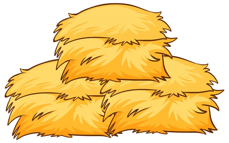 Vector Gratis stack of hay on white 