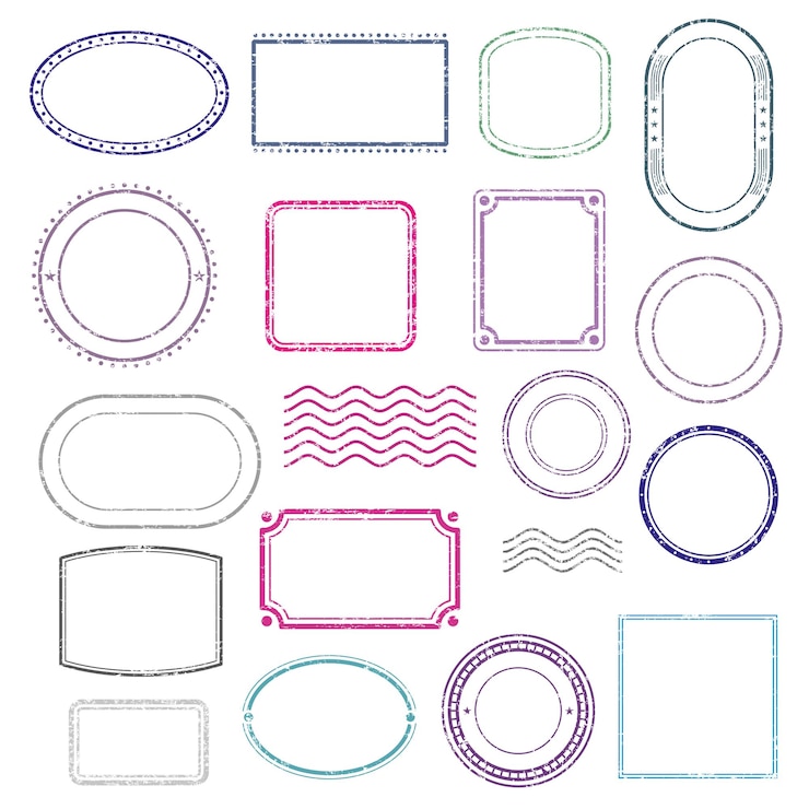 Vector Gratis stamps frames set.