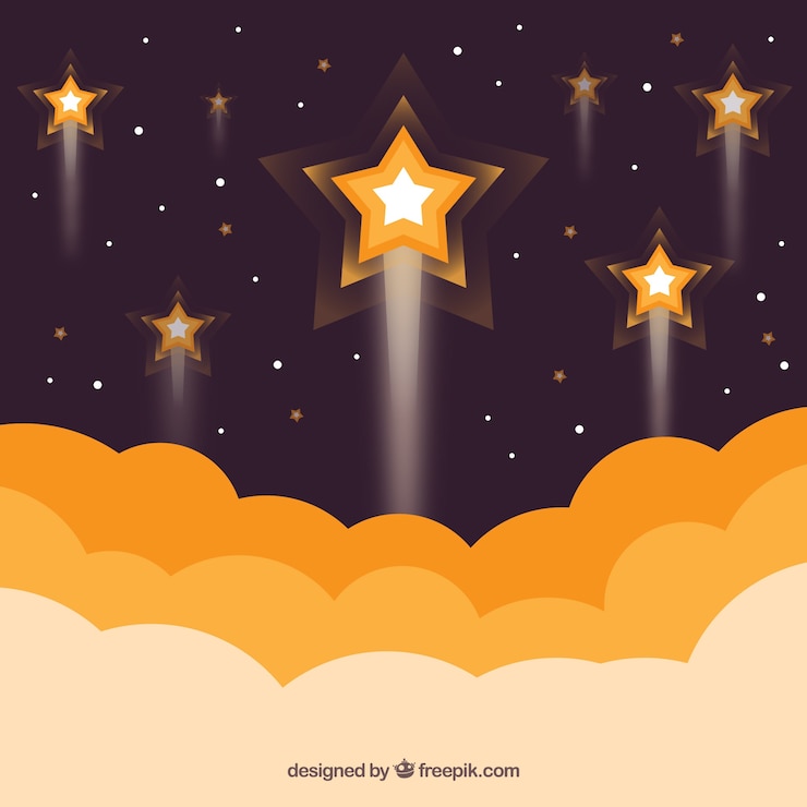 Vector Gratis star background with clouds