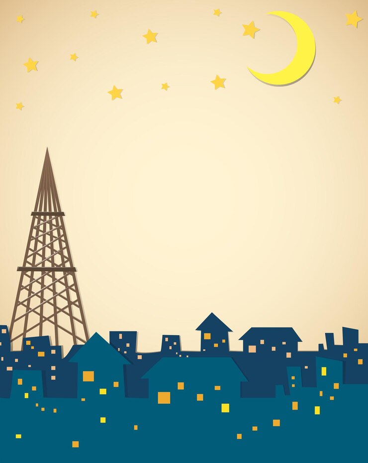 Vector Gratis stars and moon over the neighborhood