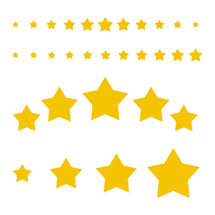 Vector Gratis stars small to large two set