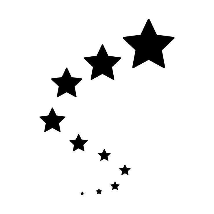 Vector Gratis stars upwards wavy line