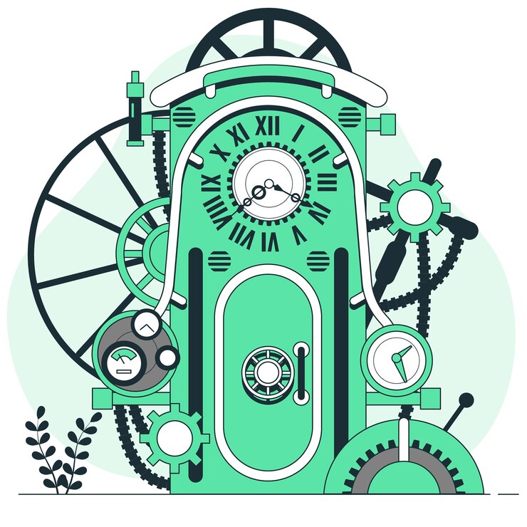 Vector Gratis steampunk time machine concept illustration