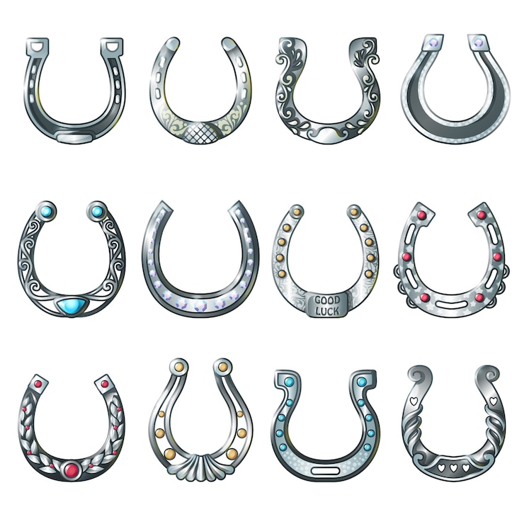 Vector Gratis steel ornate horseshoes collection