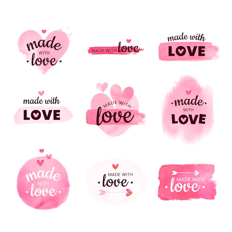 Vector Gratis stempel cat air dibuat dengan cinta