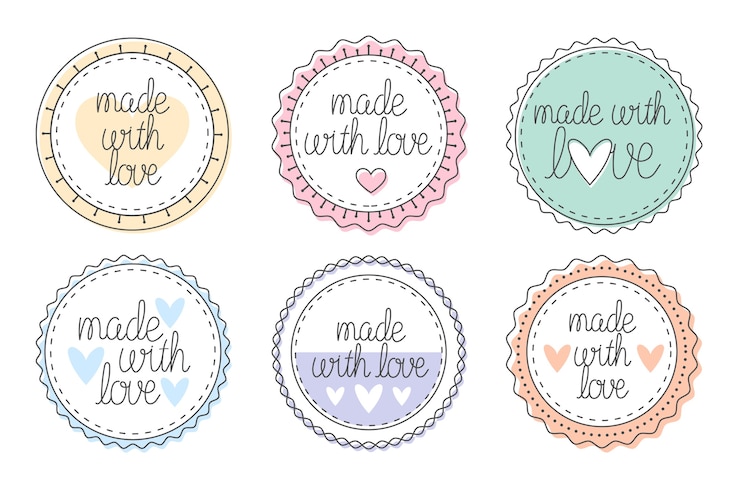 Vector Gratis stempel digambar tangan dengan penuh cinta