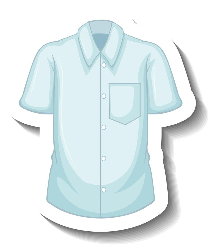 Vector Gratis sticker bright blue shirt in cartoon style