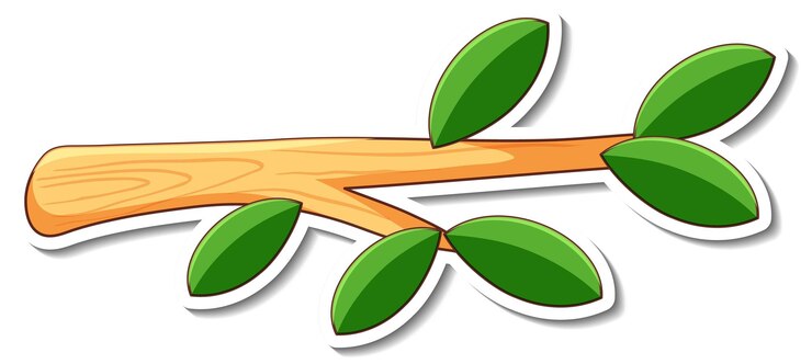 Vector Gratis sticker design with a branch of tree isolated