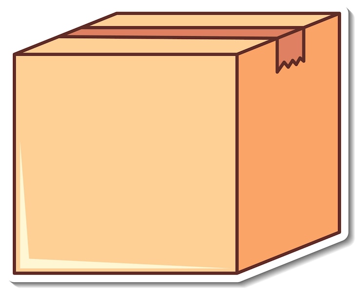 Vector Gratis sticker design with empty box closed isolated