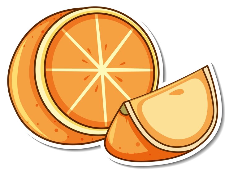 Vector Gratis sticker design with orange fruit, isolated