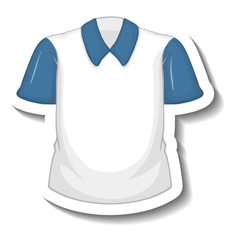 Vector Gratis sticker white shirt with blue sleeves