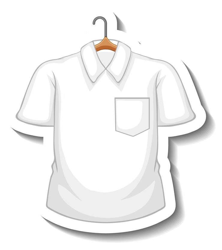 Vector Gratis sticker white shirt with coathanger