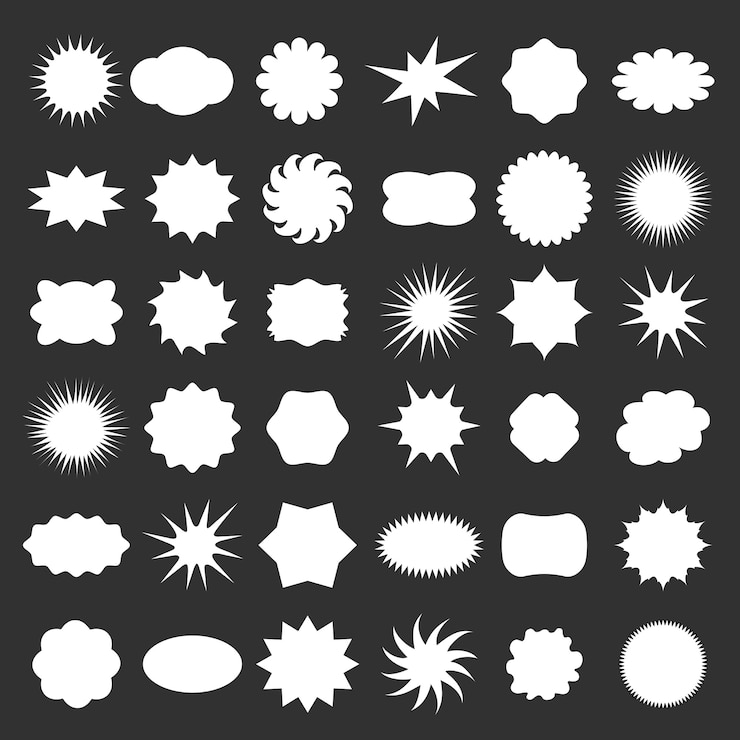 Vector Gratis sticky stars  badge set. icon tag label, symbol blank, round and cloud 
