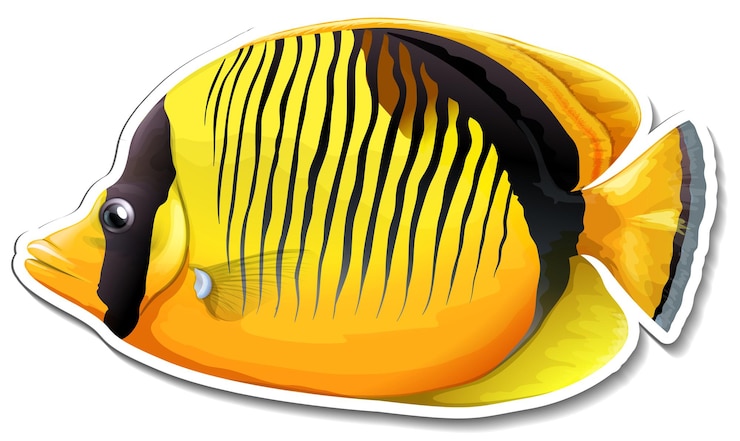 Vector Gratis stiker ikan kupu-kupu punggung hitam
