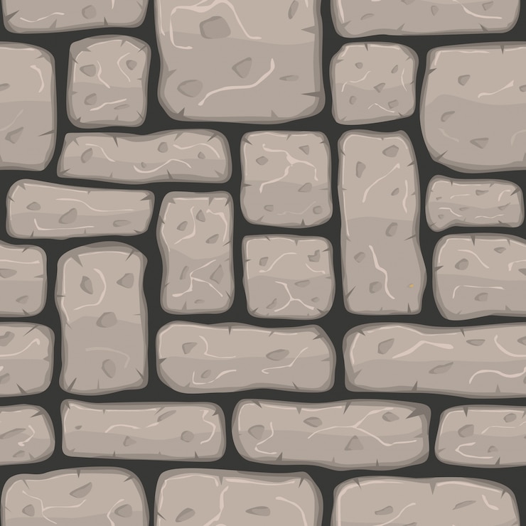 Vector Gratis stone wall with cartoon style