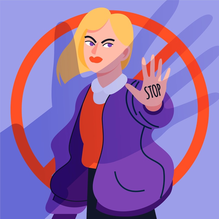 Vector Gratis stop gender violence concept illustrated