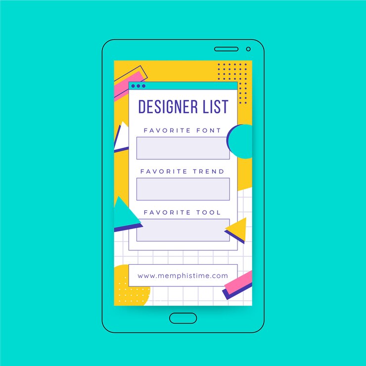 Vector Gratis story instagram umum estetika minimalis memphis