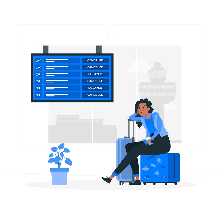 Vector Gratis stranded traveler concept illustration