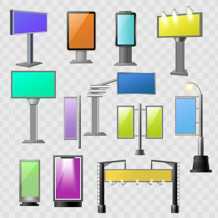 Vector Gratis street advertisement colored element set