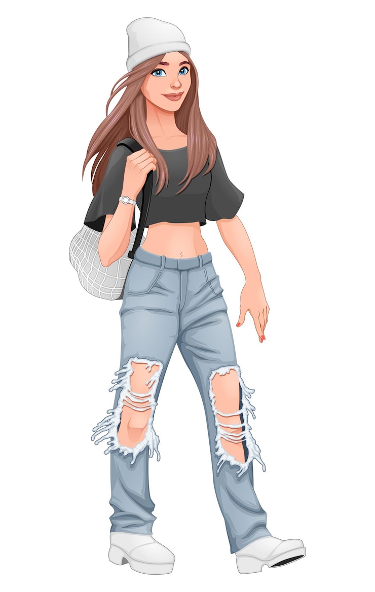 Vector Gratis street fashion girl
