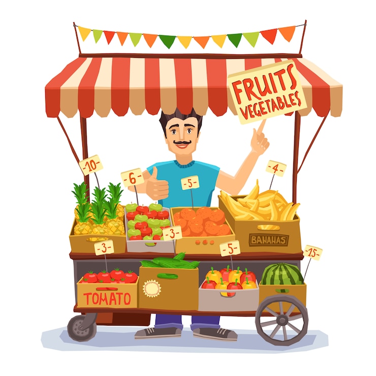Vector Gratis street seller illustration