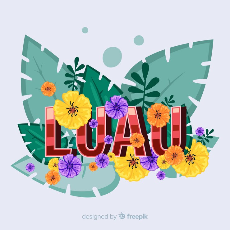 Vector Gratis striped word luau background