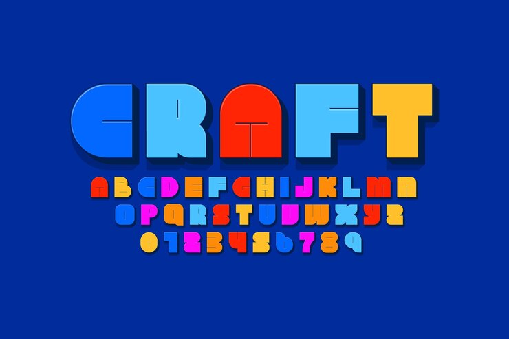 Vector Gratis strong bold modern geometric font with charming color