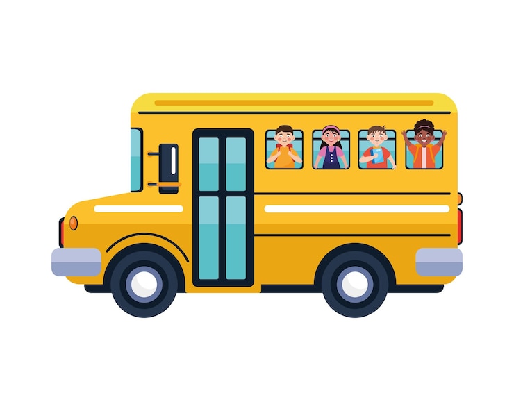 Vector Gratis students bus transportation