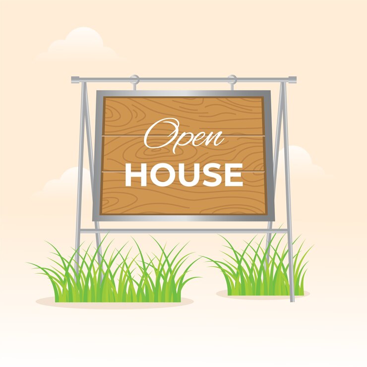 Vector Gratis style of open house sign