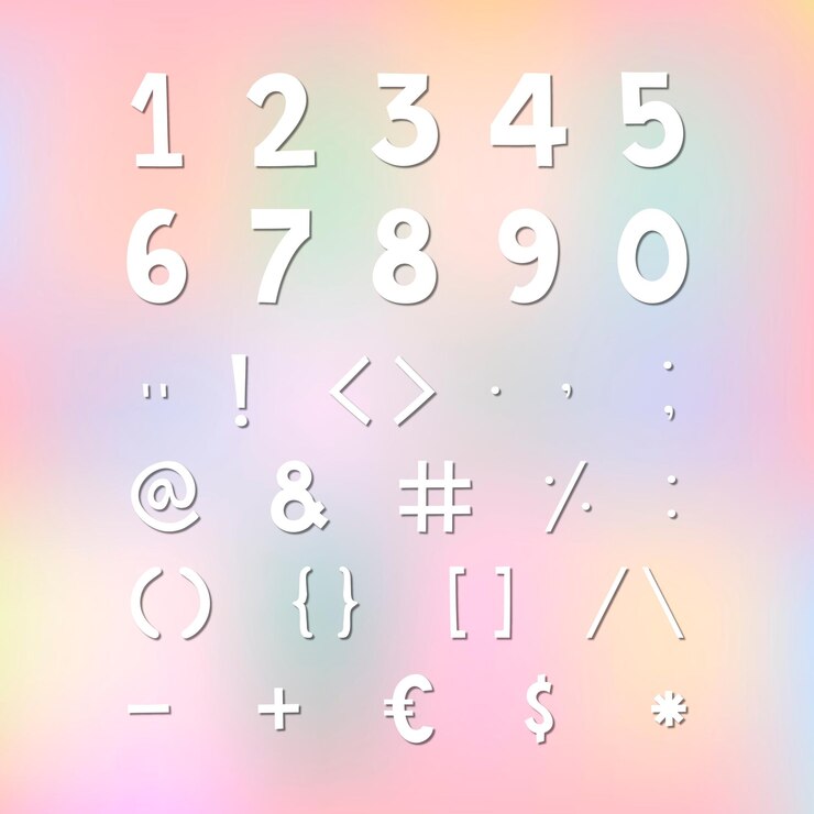 Vector Gratis styled numbers and symbol set 