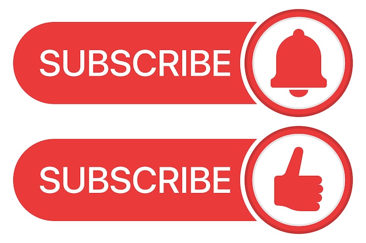 Vector Gratis subscribe buttons with notification and thumbs up