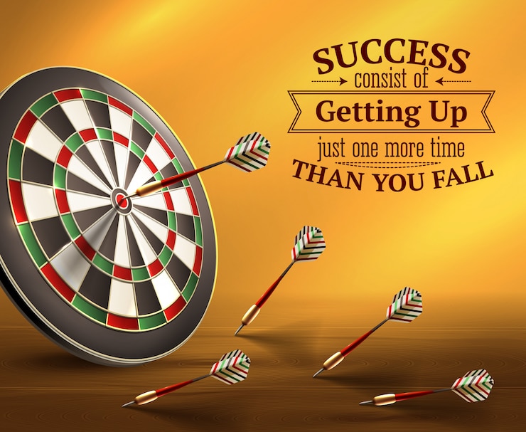 Vector Gratis success smart quotes with ups and downs symbols realistic illustration