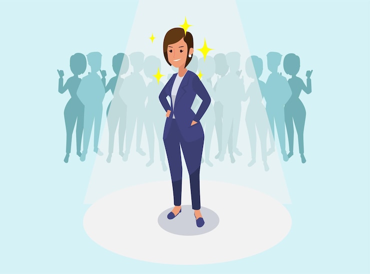 Vector Gratis successful business woman, congratulating business colleagues illustration