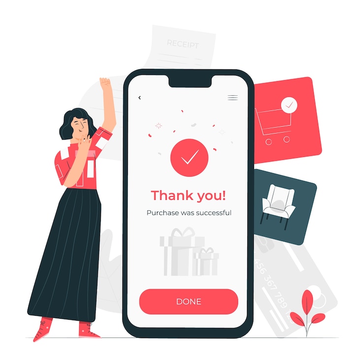 Vector Gratis successful purchase concept illustration
