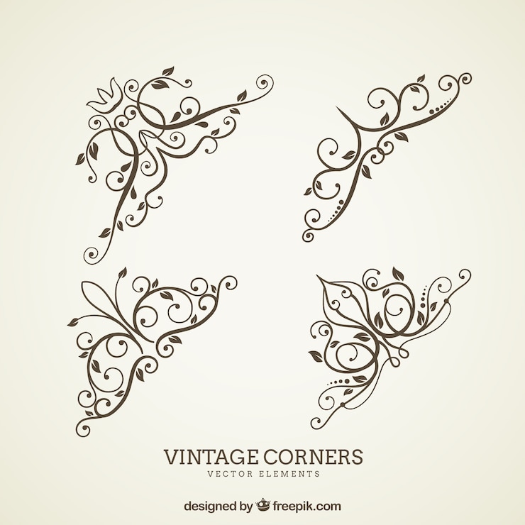 Vector Gratis sudut cornes vintage